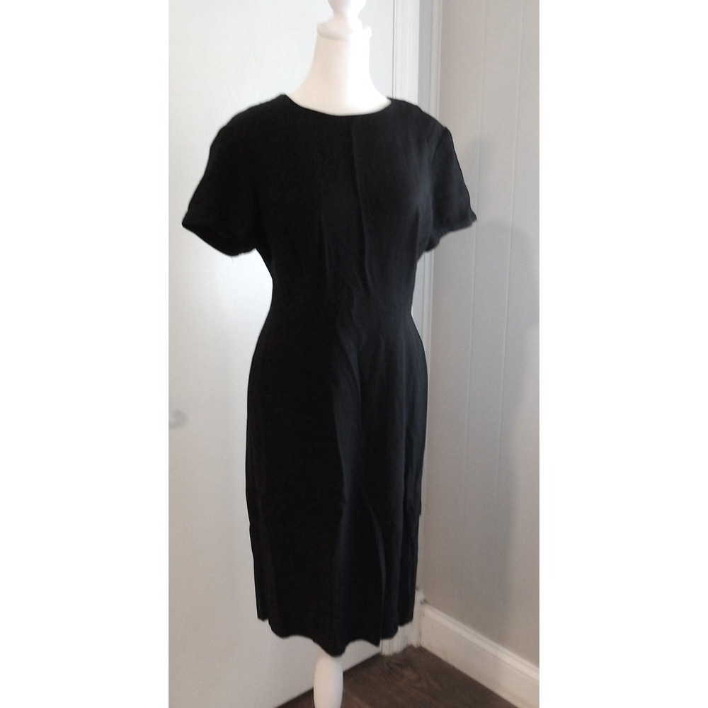 Melissa Little Black Dress‎ Classic Fitted Midi Dress Career Size 6 / #5344